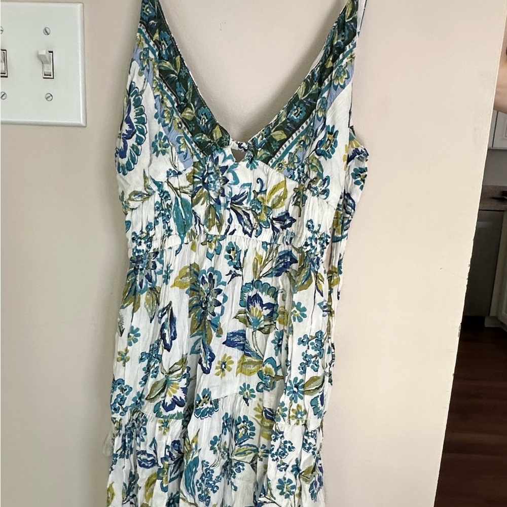 Angie Blue and Green Patterned Dress